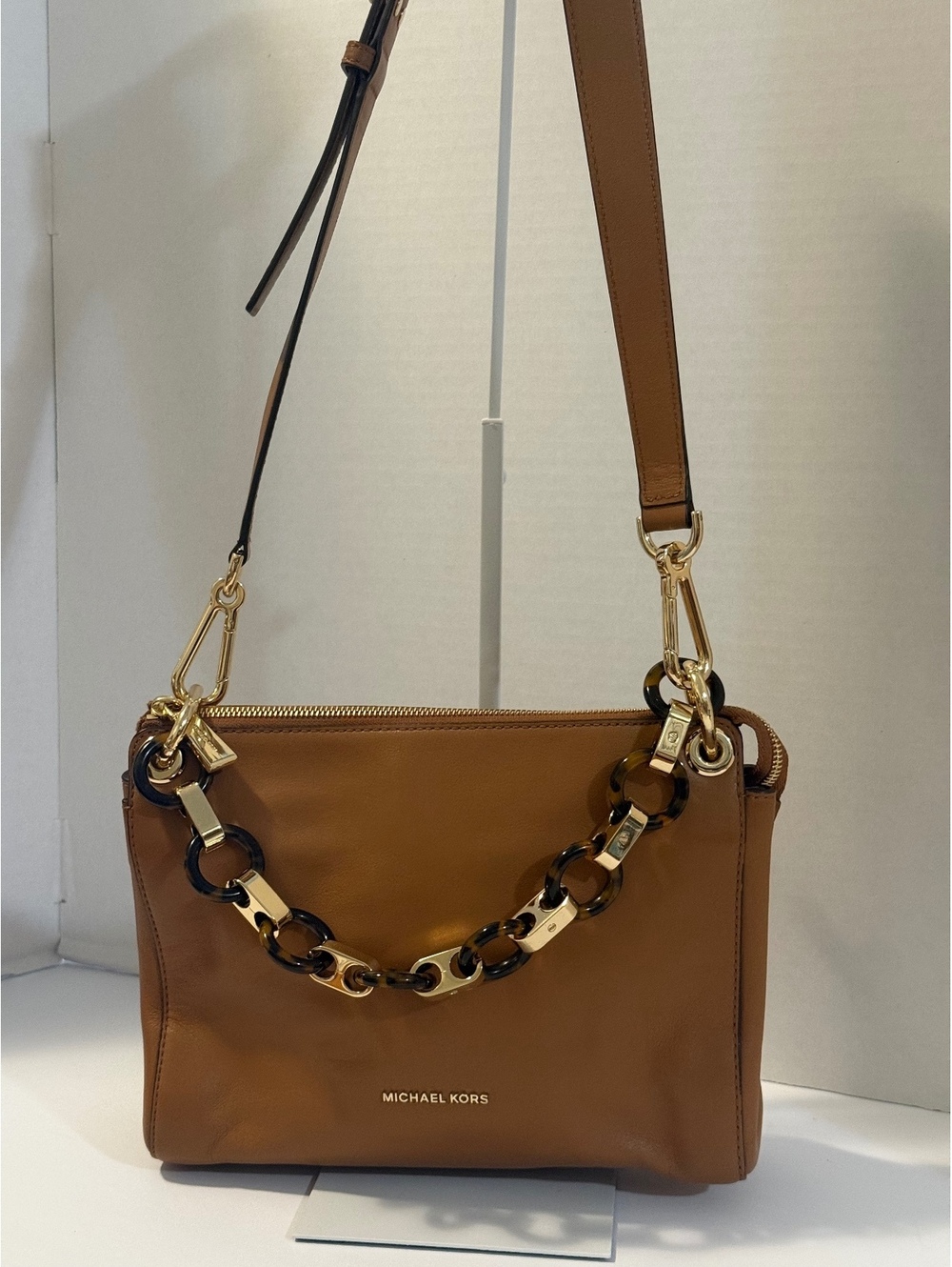 Michael Kors tan leather shoulder bag